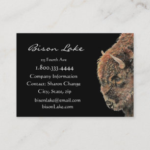 Classy Black Bison, Buffalo Animal Anpassningsbar Visitkort