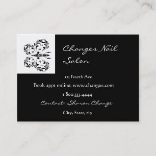 Classy Black Butterfly Nail Salon Affärskort Visitkort