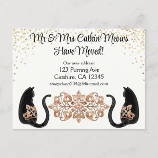 Classy Black Cat, vi har Flyttat, Nytt adress Vykort