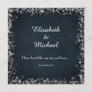 Classy Black Chalkboard med White Bokeh Ljus Inbjudningar