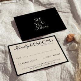 Classy Black Cream Old Money Fancy Luxury Wedding OSA Kort