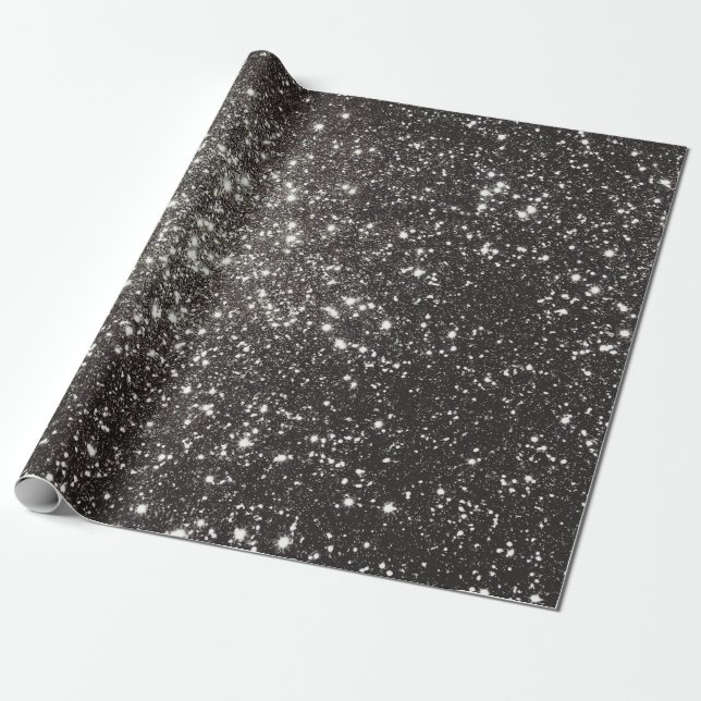 Classy Black Glitter Shiny Glimmer Glamor Presentpapper (Utrullad)