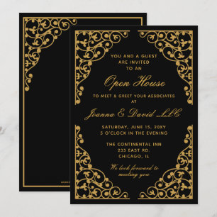 Classy Black Guld Corporate Party-inbjudan Inbjudningar