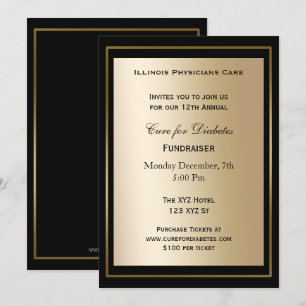 Classy Black Guld Corporate Party-inbjudan Inbjudningar