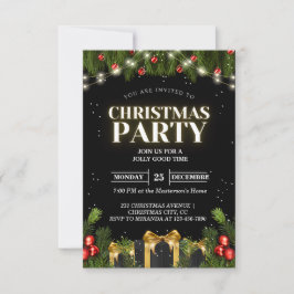 Classy Black-julfestinbjudan Inbjudningar