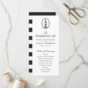 Classy Black Lighthouse-Bröllopsprogram Program