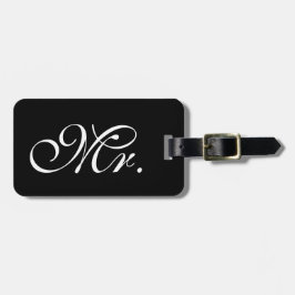 Classy Black Luggage Tag Bagagebricka
