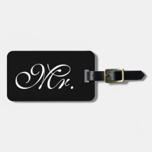 Classy Black Luggage Tag Bagagebricka