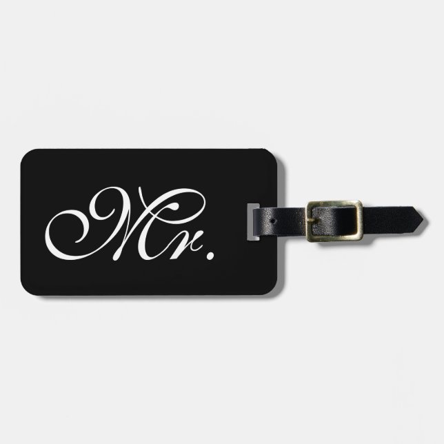 Classy Black Luggage Tag Bagagebricka (Horisontell Framsida)