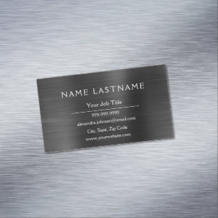 Classy Black Metallic Foil Modern Business Magnetiska Visitkort