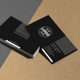 Classy Black Minimalist Corporate Affärskort Visitkort