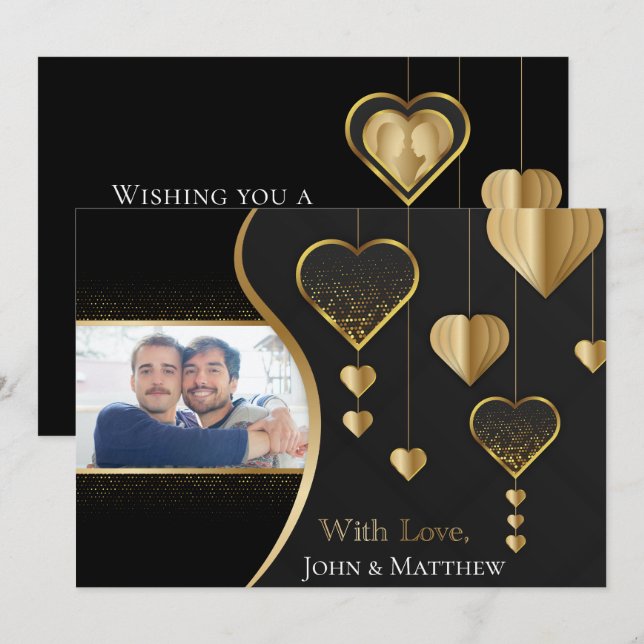 Classy Black och Guld, G i HBT TQ Valentine (Fram/baksida)