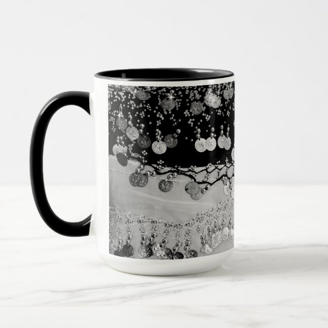Classy Black och Silver Gypsy Scarf         Mugg (Vänster)