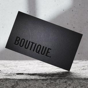 Classy Black Out Boutique Minimalist Elegant Visitkort