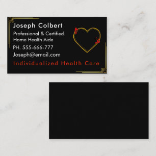 Classy Black Red Golden Gräns Nurse Visitkort