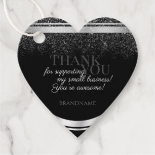 Classy Black & Silver med Glitter Rain Packaging Gåvor Etiketter