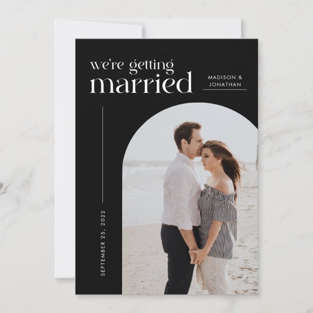 Classy Black Vi Gifta sig Arch Photo Spara Datumet (Framsida)