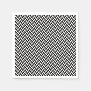 Classy Black & White Art Deco Herringbone Mönster Pappersservett