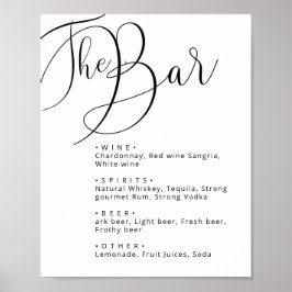 Classy Black white Calligraphy bröllop pub Poster