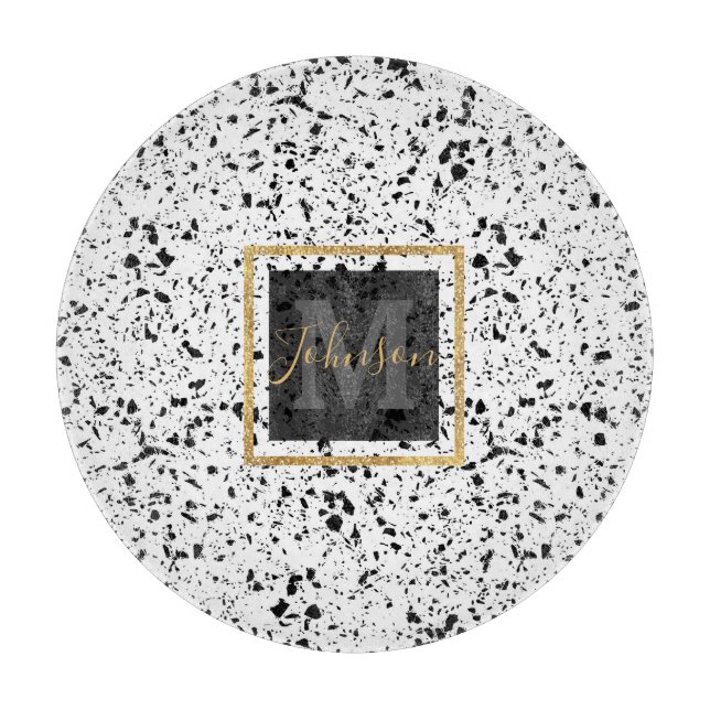 Classy Black White Marble Terrazzo (Framsidan)