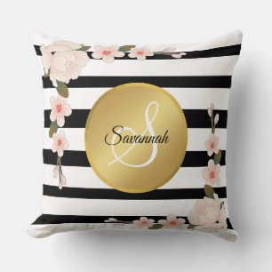 Classy Black & white rand Bridesmaid namn Kudde