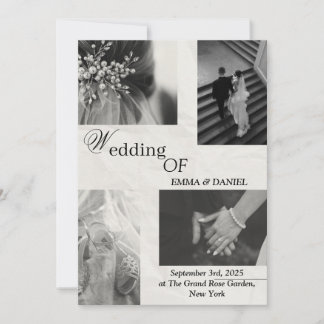 Classy Black & White Wedding-inbjudan Inbjudningar