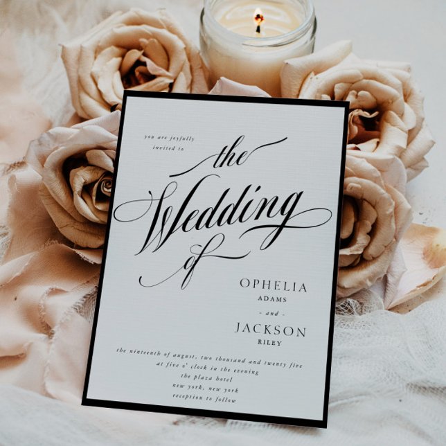 Classy Black & White Wedding-inbjudan Inbjudningar (Skapare uppladdad)