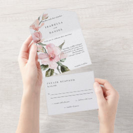 Classy Blommigt Magnolia Watercolor Bröllop