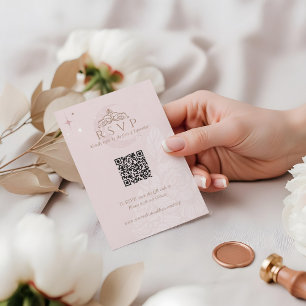 Classy Blommigt Måne Stars Tiara Quinceañera QR-ko OSA Kort