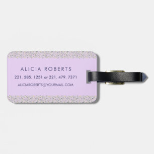 Classy Blommigt Monogrammed Brev A light lila Bagagebricka
