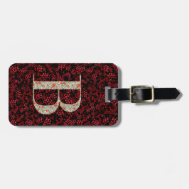 Classy Blommigt Monogrammed Brev B mörk Red Bagagebricka