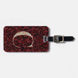 Classy Blommigt Monogrammed Brev C mörk Red Bagagebricka