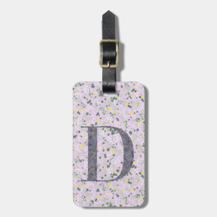 Classy Blommigt Monogrammed Brev D light lila Bagagebricka