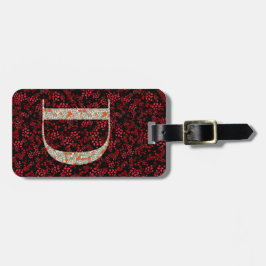 Classy Blommigt Monogrammed Brev D mörk röd Bagagebricka