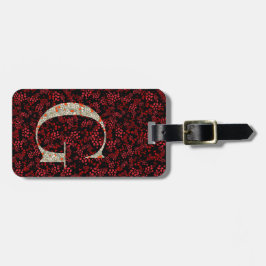 Classy Blommigt Monogrammed Brev G mörk röd Bagagebricka