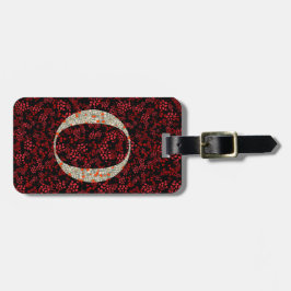 Classy Blommigt Monogrammed Brev O mörk Red Bagagebricka