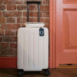 Classy Blommigt Monogrammed Brev Q blue Bagagebricka