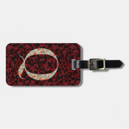 Classy Blommigt Monogrammed Brev Q mörk röd Bagagebricka