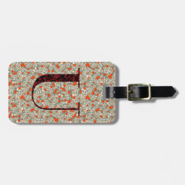 Classy Blommigt Monogrammed Brev U grönt Red Bagagebricka