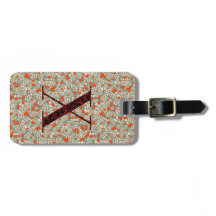 Classy Blommigt Monogrammed Brev X grönt röd