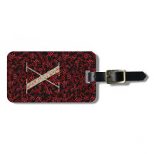 Classy Blommigt Monogrammed Brev X mörk röd