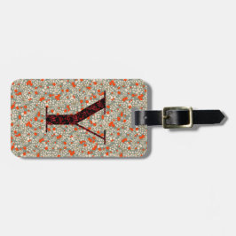 Classy Blommigt Monogrammed Brev Y grönt Red Bagagebricka