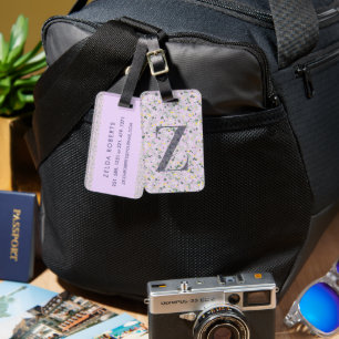Classy Blommigt Monogrammed Brev Z light lila Bagagebricka