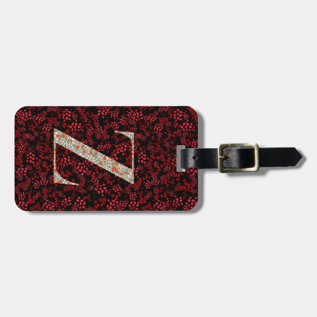 Classy Blommigt Monogrammed Brev Z mörk röd Bagagebricka (Horisontell Framsida)