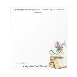 Classy Blommigt Watercolor Bible Verse Bokar Tekop Anteckningsblock