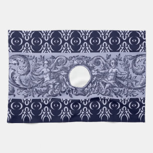 Classy Blue Baroque Mönster by LeahG - cherubs Kökshandduk