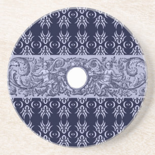 Classy Blue Baroque Mönster by LeahG - cherubs Underlägg Sandsten