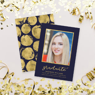 Classy Blue Guld Photo Studenten annons Meddelande