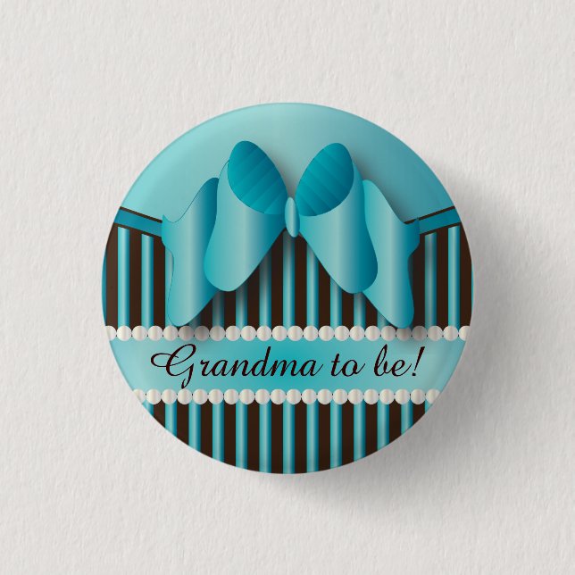 Classy Blue och Brown Rand Knapp (Framsida)