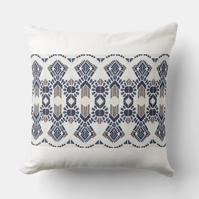 Classy Bohemian Stil Navy och Beige Dekorativ kudd Kudde (Framsida)